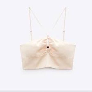 Zara Pale Cream Crop Top